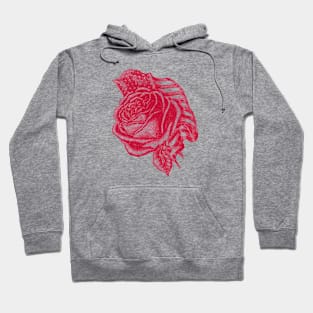 Red Rose with the United States flag Hoodie